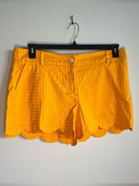 crown & ivy Bright Yellow Scallop Hem Shorts